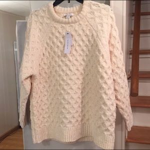 TOPSHOP Honeycomb Chenille Sweater Ivory NWT